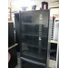Black Stereo Cabinet with Glass Doors